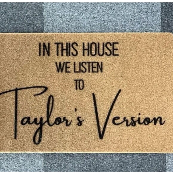 In This House We Listen To Taylor’s Version Door Mat 30x17” Welcome Rug - Picture 1 of 2
